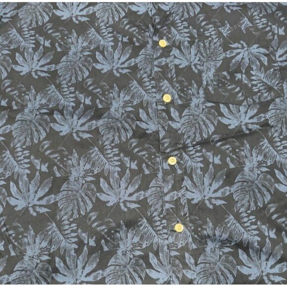 Mens Arrow Button Up Shirt Navy Blue Leaf XXL - Picture 2 of 4